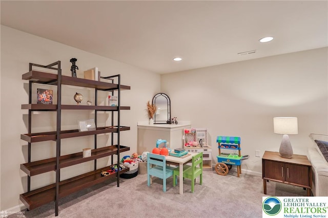 3972 Mink Rd, Emmaus Boro, PA 18049 - rec room with carpet flooring, recessed lighting, and baseboards