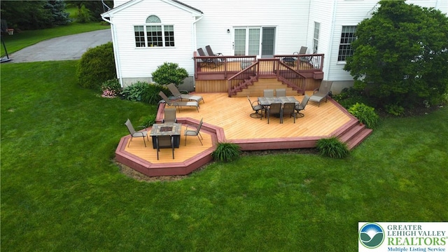 55 Forrest Stand Dr, Easton, PA 18042 - back of property featuring a deck, outdoor dining space, and a yard