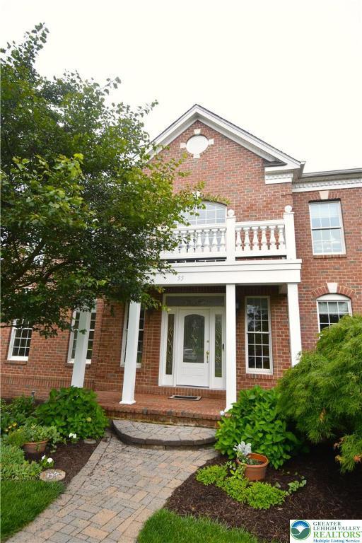 55 Forrest Stand Dr, Easton, PA 18042 - entrance to property featuring a balcony and brick siding