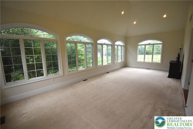 55 Forrest Stand Dr, Easton, PA 18042 - unfurnished sunroom with lofted ceiling