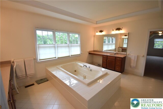 55 Forrest Stand Dr, Easton, PA 18042 - full bathroom featuring tile patterned flooring, vanity, and a jetted tub