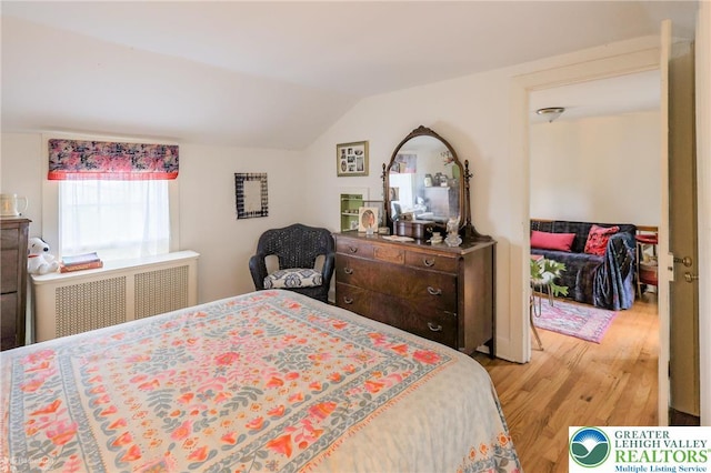 6650 Mountain Rd, Macungie Boro, PA 18062 - bedroom with wood finished floors and lofted ceiling