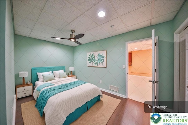 205 Osprey Way, Middle Smithfield Twp, PA 18302 - bedroom with wood finished floors and ceiling fan