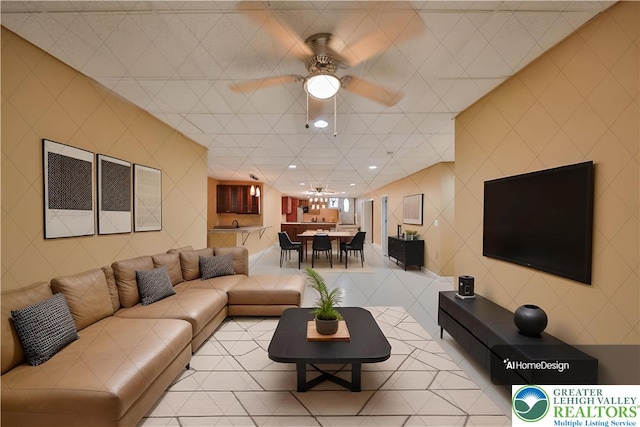 205 Osprey Way, Middle Smithfield Twp, PA 18302 - living room featuring ceiling fan