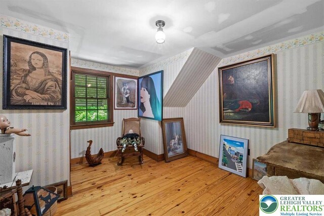 1341 Beaver Valley Rd, Hamilton Twp, PA 18360 - bonus room featuring hardwood / wood-style floors and wallpapered walls