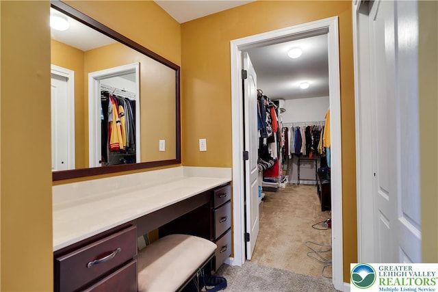 638 Stratton Dr, Middle Smithfield Twp, PA 18302 - bathroom with vanity and a spacious closet