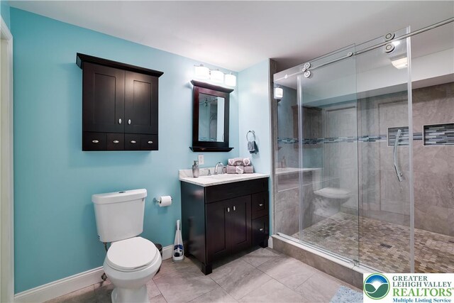 638 Stratton Dr, Middle Smithfield Twp, PA 18302 - bathroom with vanity and a shower stall