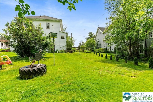 100 E Mahoning Dr, Mahoning Twp, PA 18235 - view of green lawn with an outdoor fire pit