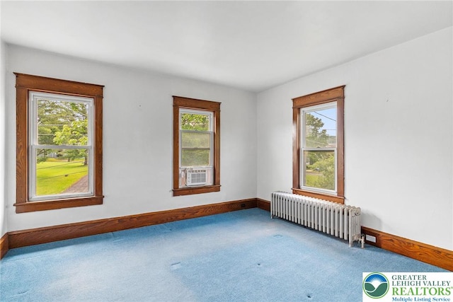 100 E Mahoning Dr, Mahoning Twp, PA 18235 - carpeted spare room featuring radiator heating unit, plenty of natural light, and cooling unit