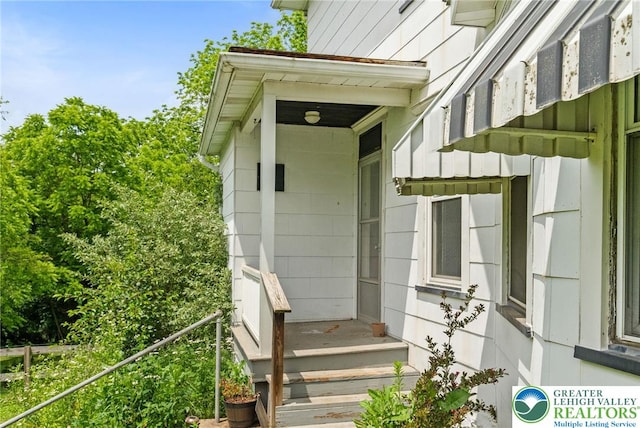 100 E Mahoning Dr, Mahoning Twp, PA 18235 - doorway to property featuring board and batten siding