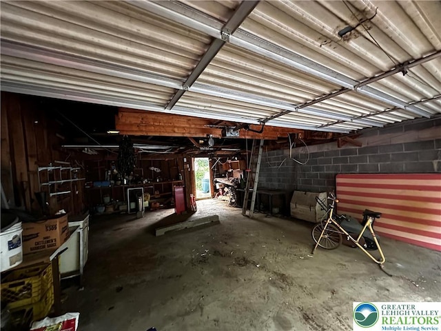 701 N Lacrosse St, Allentown City, PA 18109 - garage with concrete block wall