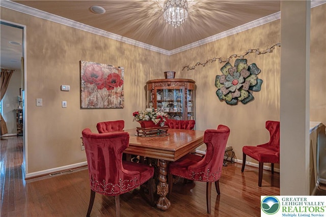 4549 Woodbrush Way, Upper Macungie Twp, PA 18104 - dining space with a chandelier, hardwood / wood-style floors, and crown molding