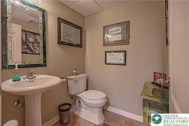 4549 Woodbrush Way, Upper Macungie Twp, PA 18104 - bathroom with toilet and a paneled ceiling