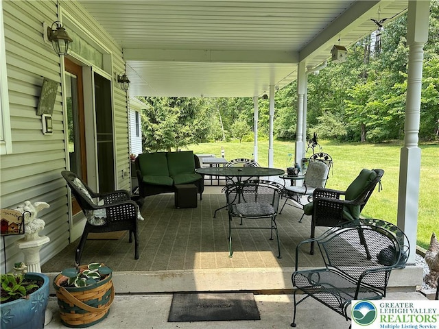 1437 Nectarine Rd, Lehigh Twp, PA 18038 - view of patio with outdoor lounge area and outdoor dining area