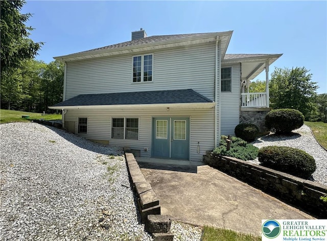 1437 Nectarine Rd, Lehigh Twp, PA 18038 - view of front of house with a patio and a chimney