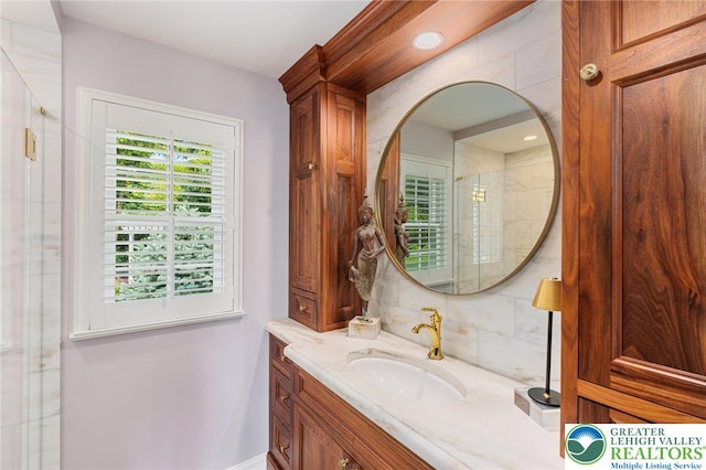 4704 Sweetbriar Cir, Lower Macungie Twp, PA 18049 - bathroom featuring vanity and a shower stall