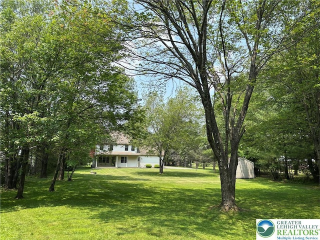 538 Carney Rd, Polk Twp, PA 18071 - view of green lawn featuring a storage shed