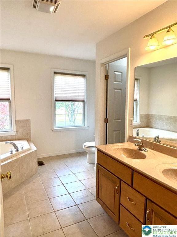 538 Carney Rd, Polk Twp, PA 18071 - full bath with a garden tub, tile patterned floors, and double vanity