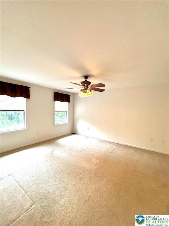 538 Carney Rd, Polk Twp, PA 18071 - unfurnished room featuring carpet flooring and a ceiling fan