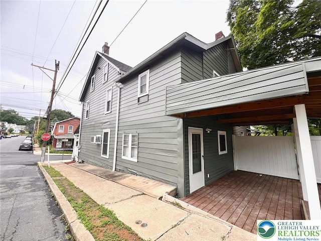 820 Ridge St, West Easton Borough, PA 18042 - view of property exterior with a chimney