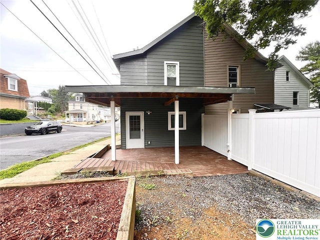 820 Ridge St, West Easton Borough, PA 18042 - rear view of house featuring covered porch