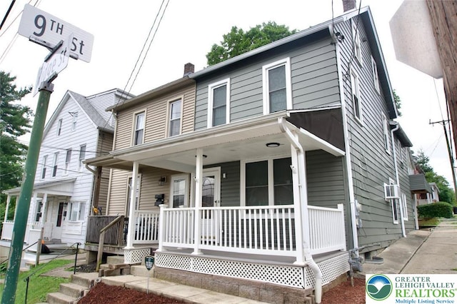 820 Ridge St, West Easton Borough, PA 18042 - view of front of property featuring a porch and a chimney