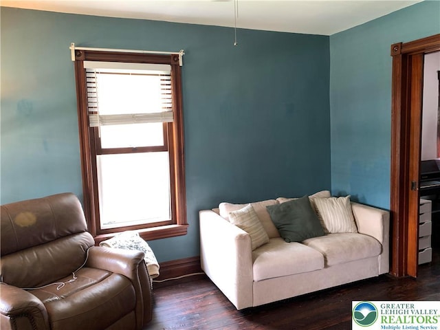 665 Walnut St, Emmaus Borough, PA 18049 - living area with healthy amount of natural light and dark wood-type flooring