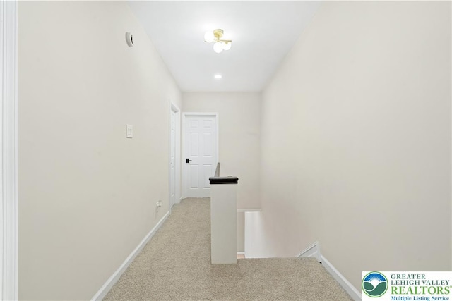 616 Highland Ave, Bethlehem City, PA 18018 - hallway with an upstairs landing and carpet floors