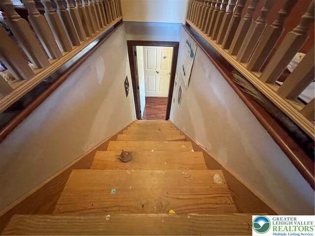 459 Mount Pleasant Rd, Washington Twp, PA 18013 - staircase featuring wood finished floors