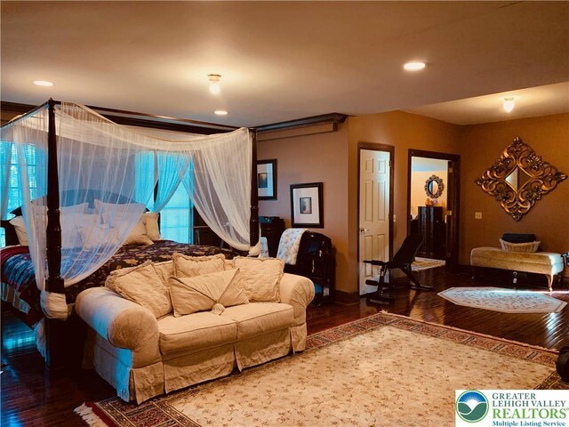 459 Mount Pleasant Rd, Washington Twp, PA 18013 - living room with hardwood / wood-style floors and recessed lighting