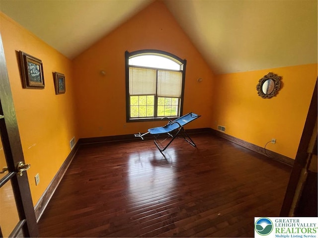 459 Mount Pleasant Rd, Washington Twp, PA 18013 - unfurnished room with hardwood / wood-style flooring and vaulted ceiling