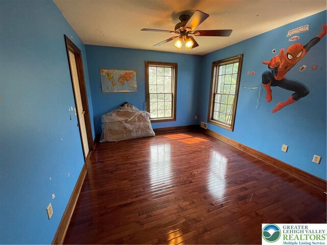 459 Mount Pleasant Rd, Washington Twp, PA 18013 - empty room with hardwood / wood-style flooring and ceiling fan