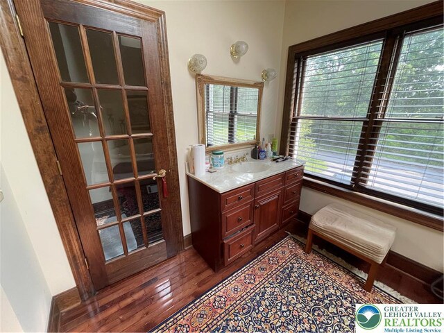 459 Mount Pleasant Rd, Washington Twp, PA 18013 - bathroom with vanity and wood finished floors