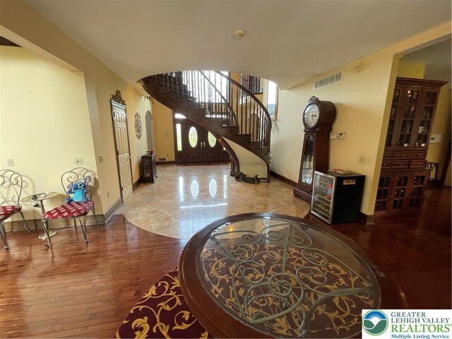 459 Mount Pleasant Rd, Washington Twp, PA 18013 - foyer entrance featuring stairway and wood finished floors