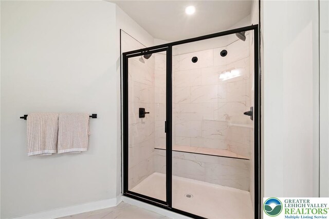 1615 Watson Loop, Upper Macungie Twp, PA 18051 - full bath with marble look tiles and a stall shower