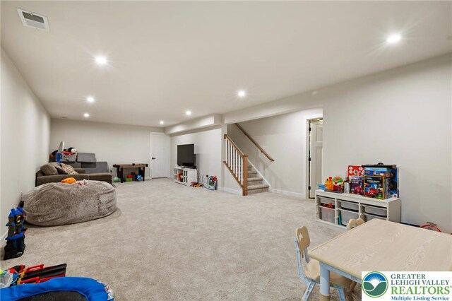 1615 Watson Loop, Upper Macungie Twp, PA 18051 - playroom with recessed lighting and carpet flooring