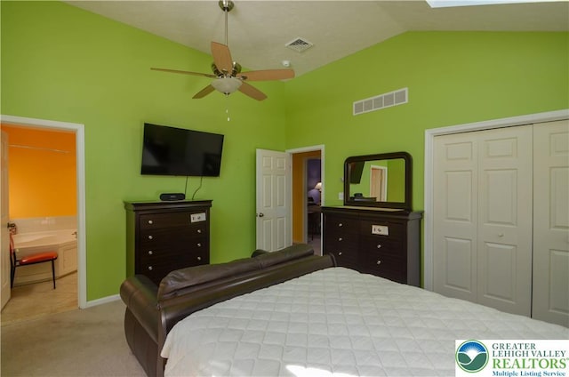 1214 Shadblow Rd, Tobyhanna Twp, PA 18346 - bedroom with high vaulted ceiling, carpet floors, and a closet