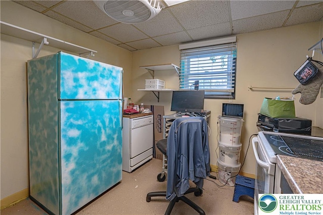1421 7th St, Bethlehem Twp, PA 18020 - office featuring a paneled ceiling and baseboards