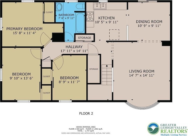 1421 7th St, Bethlehem Twp, PA 18020 - view of property floor plan