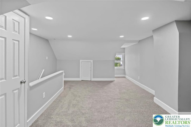 1478 E 5th St, Bethlehem City, PA 18015 - additional living space with carpet flooring, lofted ceiling, and recessed lighting