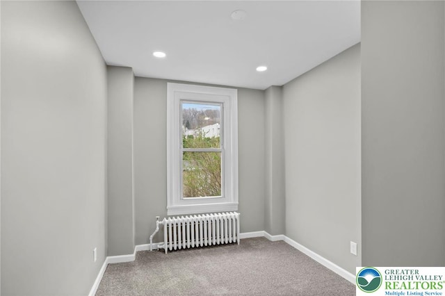1478 E 5th St, Bethlehem City, PA 18015 - unfurnished room with radiator, carpet flooring, and recessed lighting