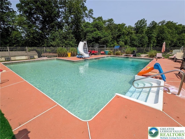 131 Winding Way, Washington Twp, PA 18013 - view of pool featuring a water slide and a patio