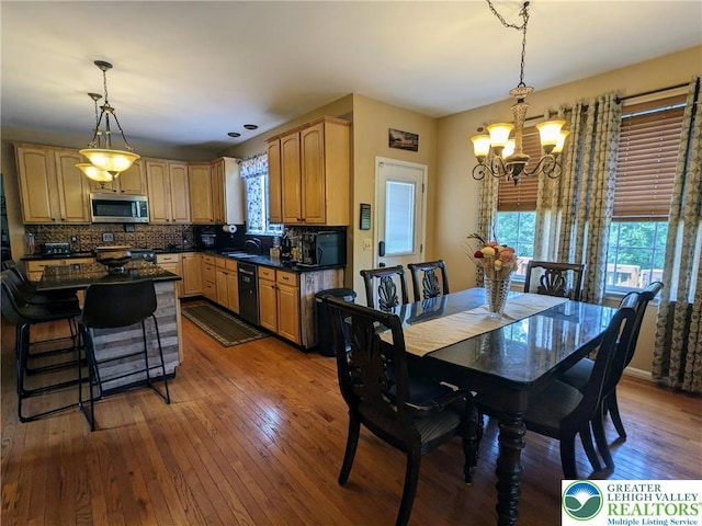 131 Winding Way, Washington Twp, PA 18013 - dining area with a chandelier and hardwood / wood-style flooring