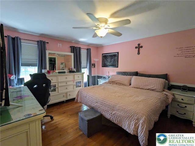131 Winding Way, Washington Twp, PA 18013 - bedroom featuring dark wood-style flooring and ceiling fan