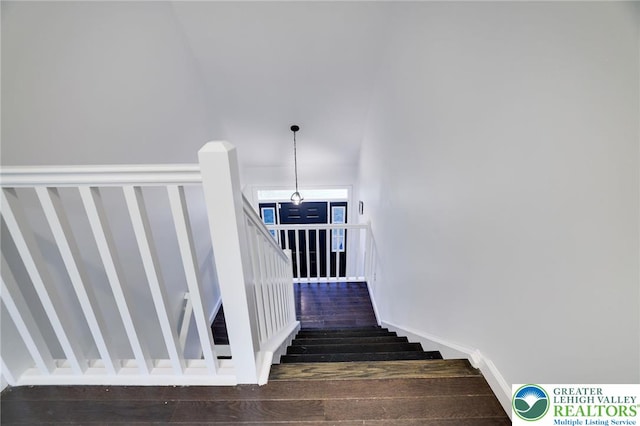 9436 Juniper Dr, Tobyhanna Twp, PA 18466 - staircase with wood finished floors