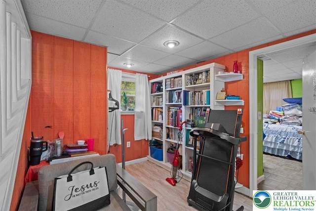 3315 Aspen Rd, Polk Twp, PA 18058 - home office with a drop ceiling and wood finished floors