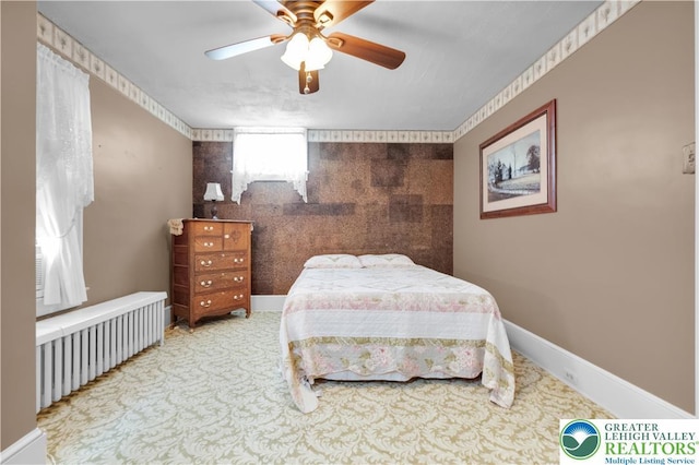 600 S Hoffert St, Fountain Hill Boro, PA 18015 - carpeted bedroom with radiator and ceiling fan