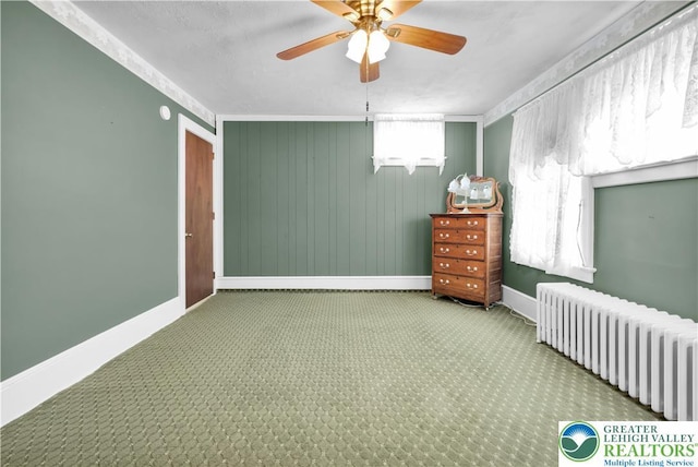 600 S Hoffert St, Fountain Hill Boro, PA 18015 - carpeted bedroom with radiator heating unit and a ceiling fan