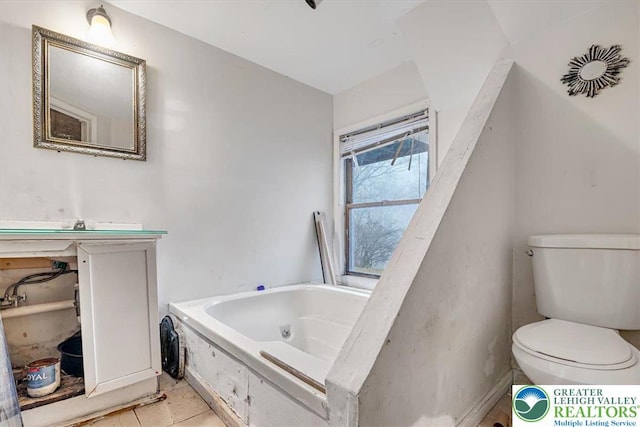 417 Hickory Dr, Jackson Twp, PA 18372 - full bathroom with a whirlpool tub and tile patterned floors