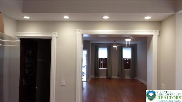 139 N 11th St, Allentown City, PA 18102 - hall featuring wood finished floors and recessed lighting